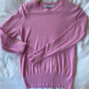 Zara long sleeve top with gold buttons